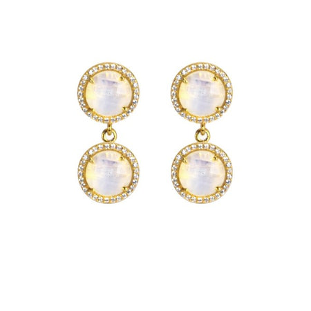 Opalite 2-Stud Drop Earrings