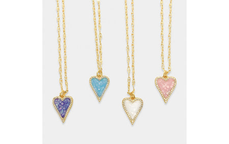 Opal Elongated Heart Necklace