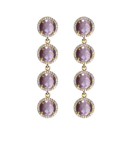 4-Stone Drop Earrings