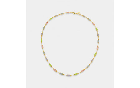 Paperclip Chain Necklace with Rainbow Color Baguettes