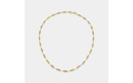 Paperclip Chain Necklace with Rainbow Color Baguettes