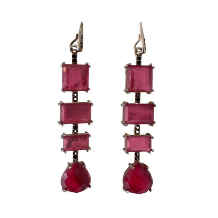 Deep Pink Drop Earrings