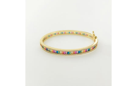 Rainbow bangle with cubic zirconia frame
