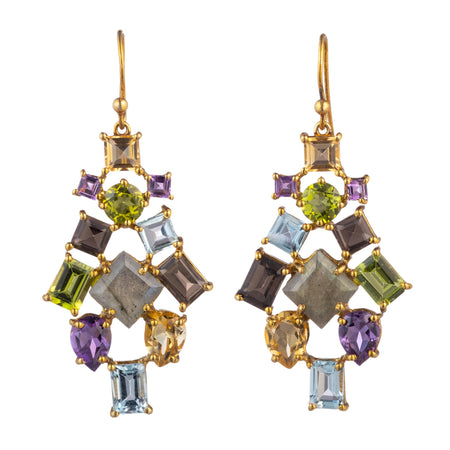 Labradorite Semi Precious Drop Earrings