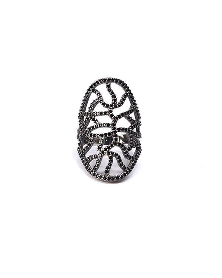 Wavy Grid RoseGold Ring
