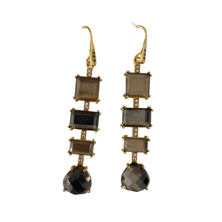 Smoke and Charcoal Drop Earrings