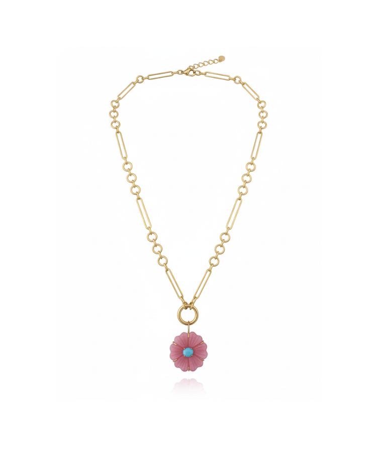 Carved Flower pink/blue