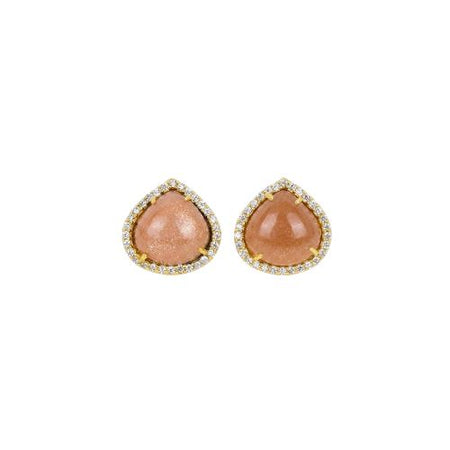 Everyday Lux Deep Peach Chalcedony Post Earrings