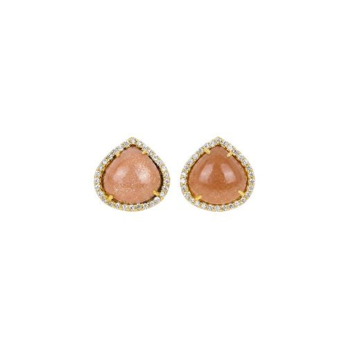 Everyday Lux Deep Peach Chalcedony Post Earrings