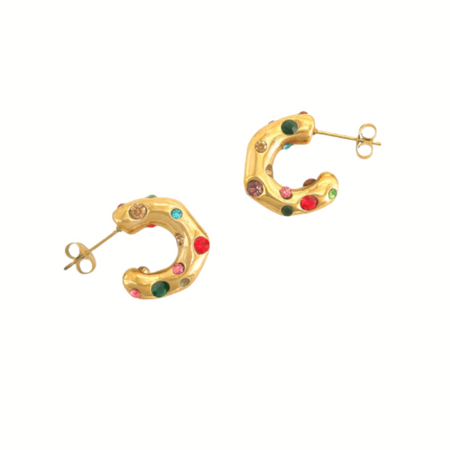 Multicolor Dotted Hoop Earrings