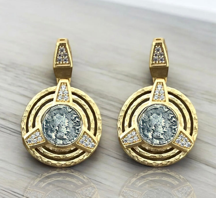 Gold Moro Coin Earrings