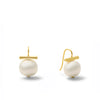 Modern smooth pearl earring - white