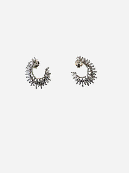 Cubic Zirconia Geometric Scalloped earrings