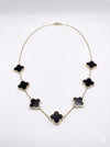Black Onyx 14kt Gold Hearts Necklace