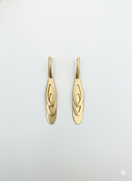 Matte Gold Modern Paddle Earring