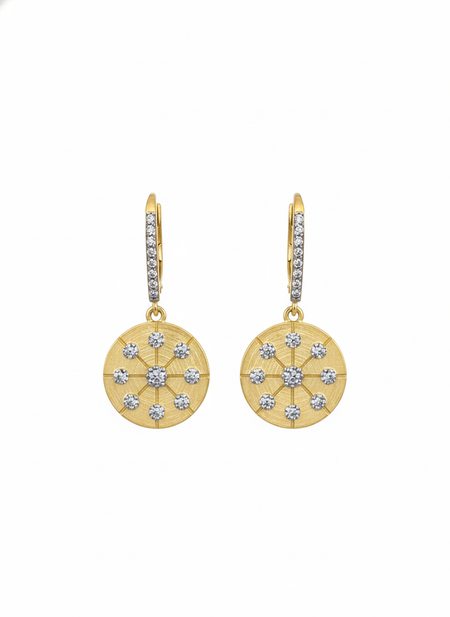 Matte Gold Spoke Pattern Earring