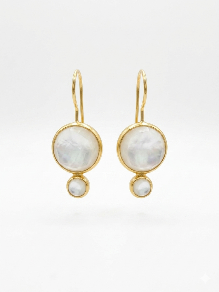 Moonstone round stone earrings with moonstone accent