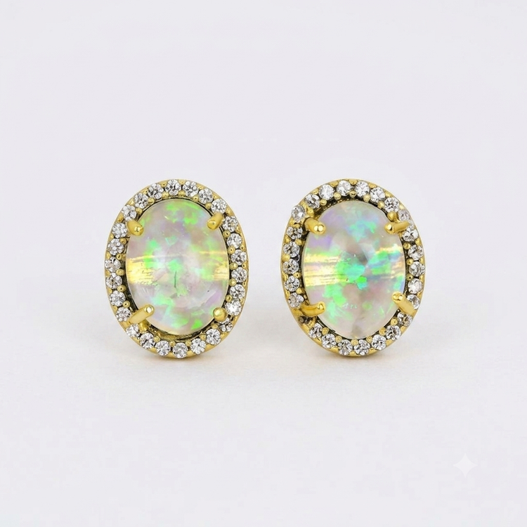 Everyday Lux Oval Opalite Post Earrings