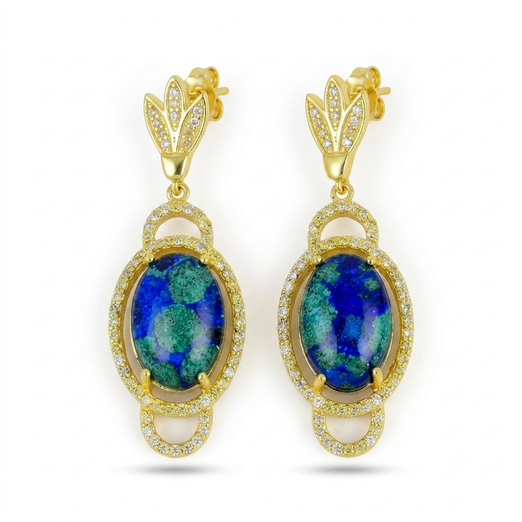 Everyday Lux Azurite Malachite Drop Earrings