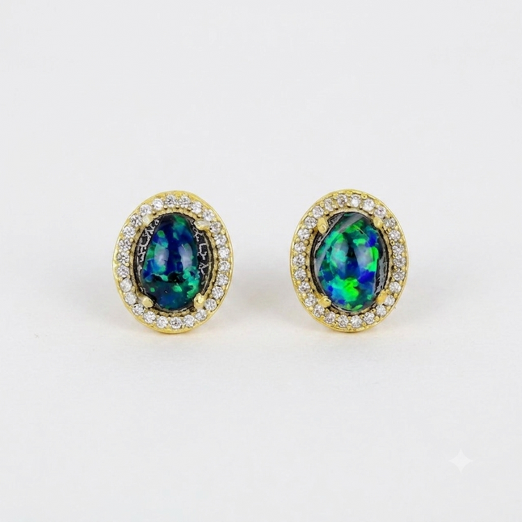 Everyday Lux Azurite Malachite Post Earrings
