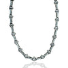 Hammered cz encrusted link necklace