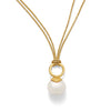 Modern cord pearl pendant gold/white