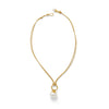 Modern cord pearl pendant gold/white