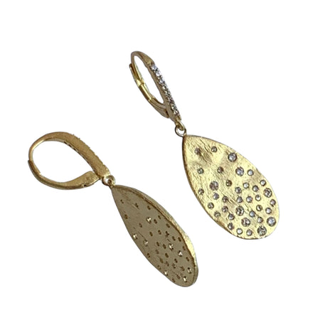 Matte Gold Pave Scatter Earrings