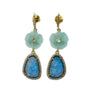 Floral and stone earring - Soft Blues