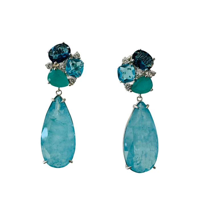 Cluster stone earring - Blues Stone Cluster