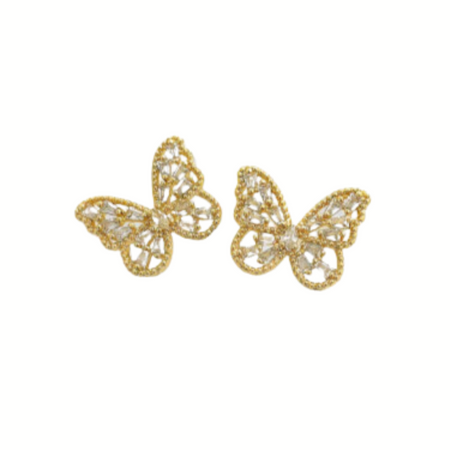 Butterfly silhouette stud earrings