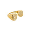 Double Heart Pave Ring