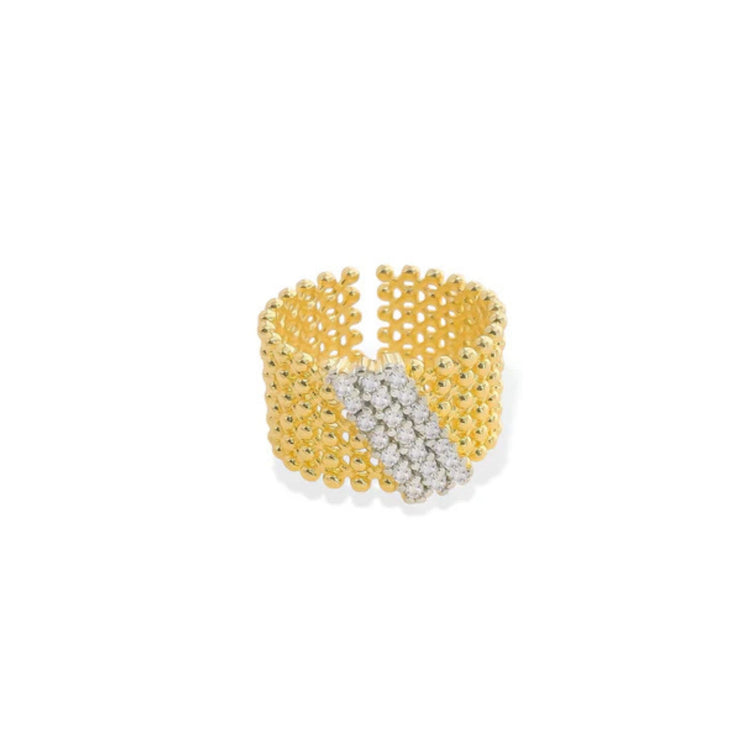 Bubble Pattern Two Tone Ring