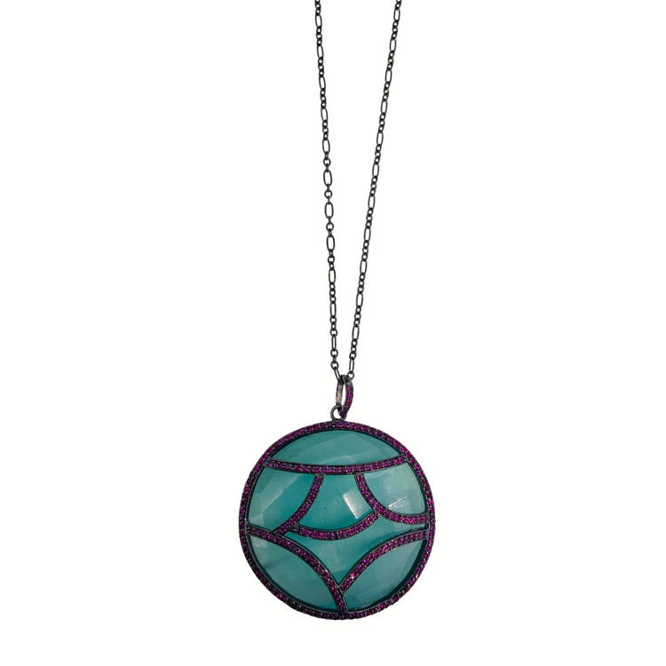 Pale Sea Blue Pendant with Overlay