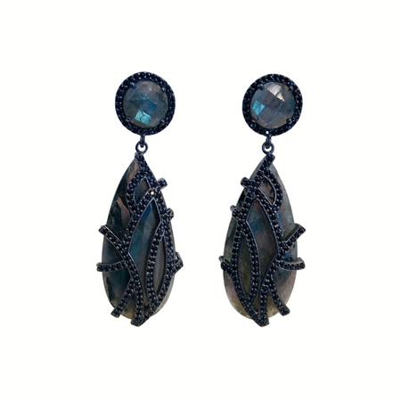 Labradorite overlay earrings