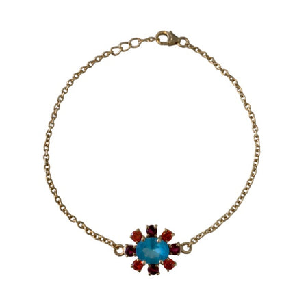 Cz Flower Bracelet olive/ multi