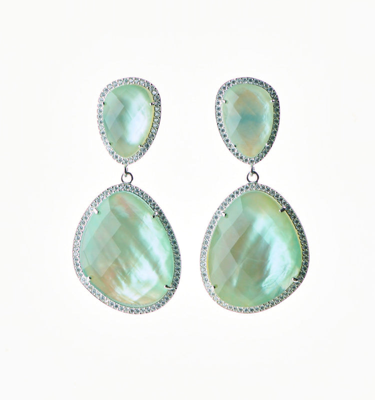 Freeform Drop Earrings -wit and whimsy- gentle aqua quartz