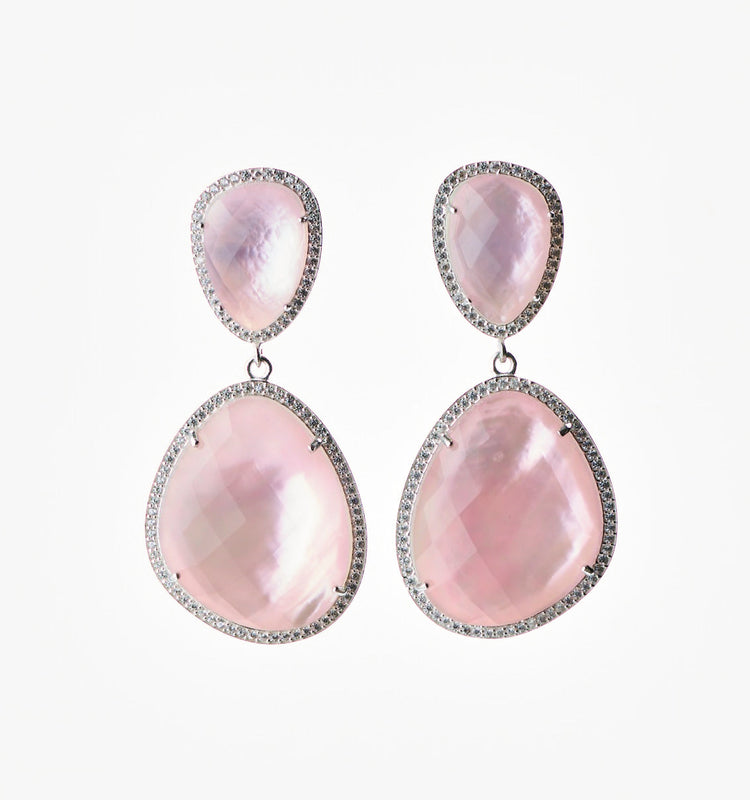 Freeform Drop Earrings -watercolor- ballet slipper pink