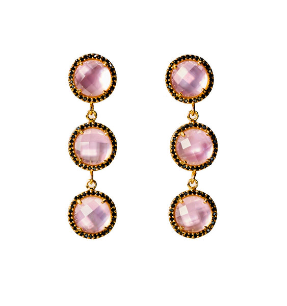 ピアス Swing Drop Tuly Silver Pink Earrings Pink Waterfall Earrings