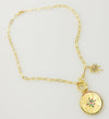 Paperclip Chain Necklace with Compass and Starburst