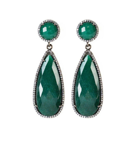 Emerald green drop earring
