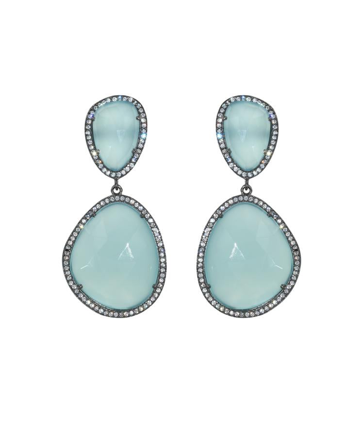 Opal Blue Drop Earrings