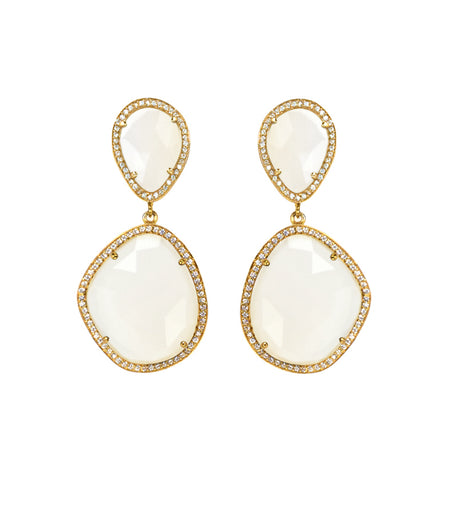 Drop Earrings Set in Gold Plated Sterling Silver with gold finish