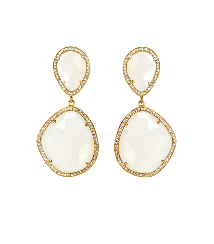 Drop Earrings Set in Gold Plated Sterling Silver with gold finish