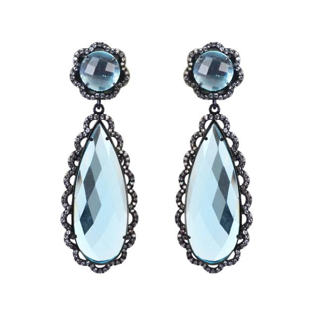 Ice blue scallop earrings