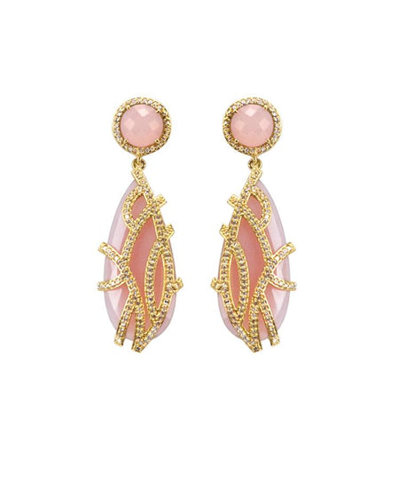 Pink overlay earrings