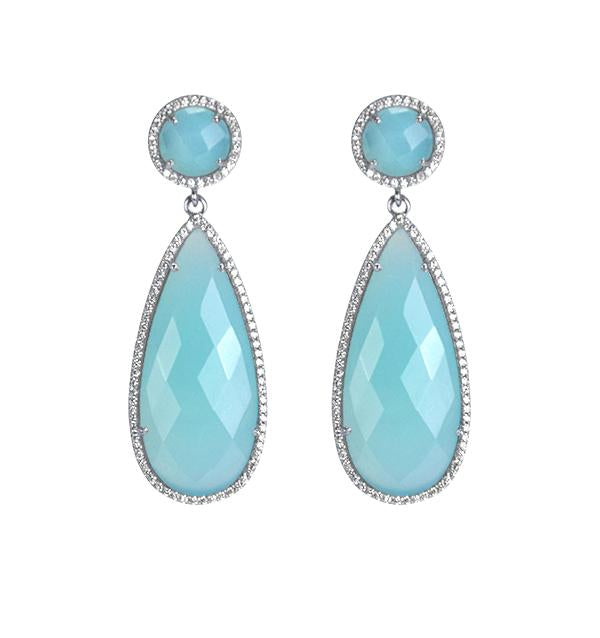 Opal Blue stone earrings