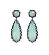 Opal blue scallop earrings