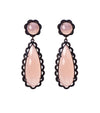Pink quartz scallop earrings