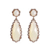 White Onyx scallop earrings